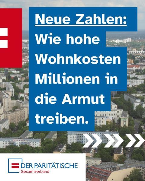 Plakat mit Wohngebäuden im Hintergrund