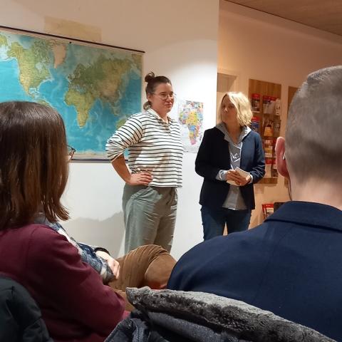 Laura Küssner, BWLV Tübingen, und Brigitte Ströbele, Aidshilfe Tübingen-Reutlingen e.V.