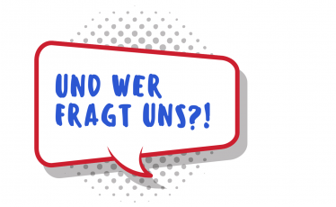 Und wer fragt uns?! Logo
