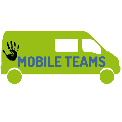 ein grüner Minivan Mobile Teams