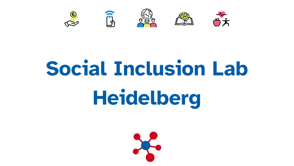 Schriftzug Social Inclusion Lab Heidelberg in blauer Schrift