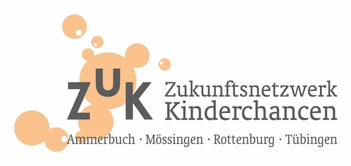 Logo Zukunftsnetzwerk Kinderchancen - Schriftzug und Luftblasen zur Gestaltung