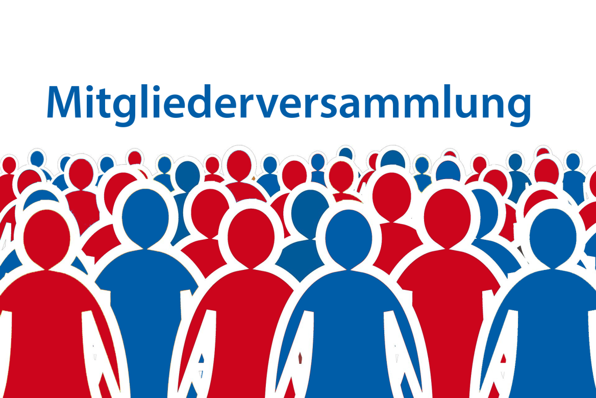 Rote und blaue stilisierte Personen