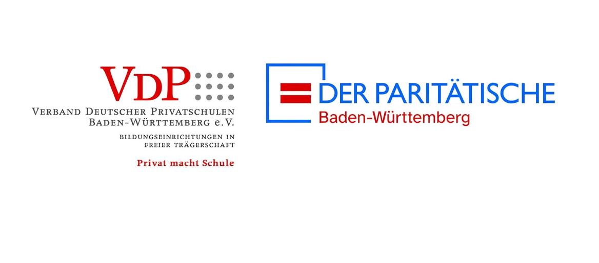 Logo Verband deutscher Privatschulen und Logo Paritätischer BW