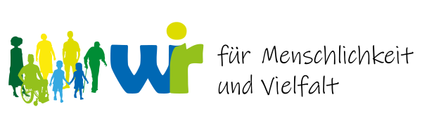 Logo "Wir für Menschlichkeit und Vielfalt"