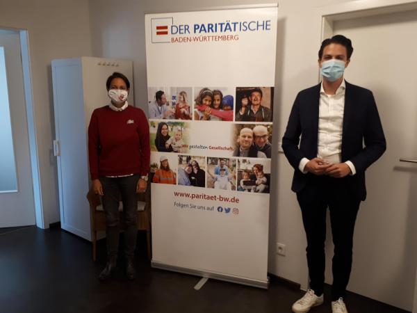 Stephanie Biesinger (Lagaya e.V. und Vorständin KV Stuttgart) mit Marian Schreier (Kandidat OB-Wahl)