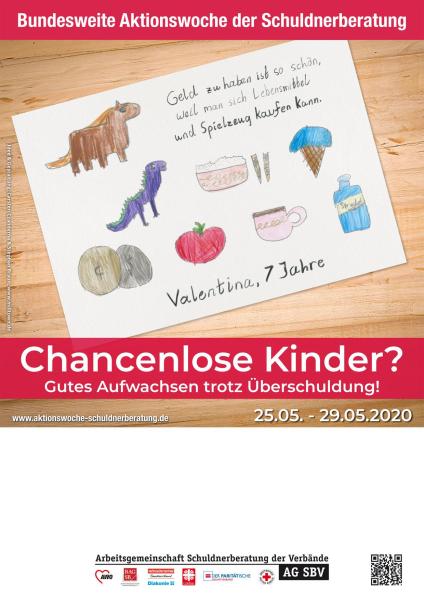 Gemaltes Kinderbild mit Tieren, Essgeschirr, Obst und Eiscreme