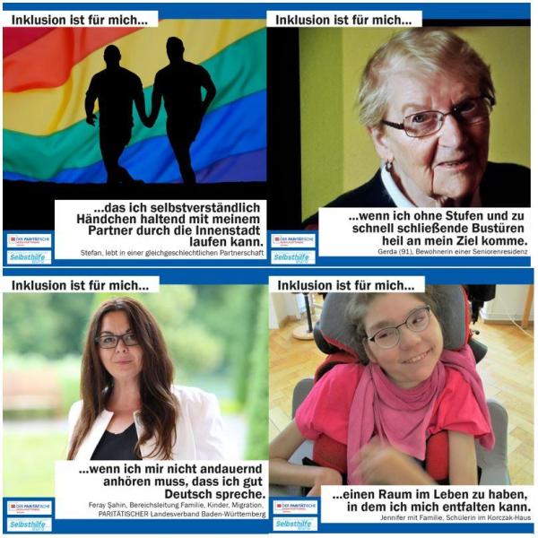 Vier Beiträge der Inklusionskampegne