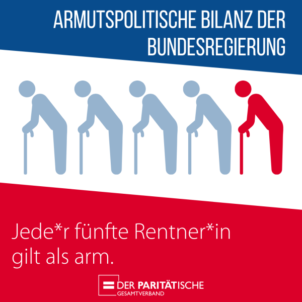 Gezeichnete Personen auf Stock gestützt