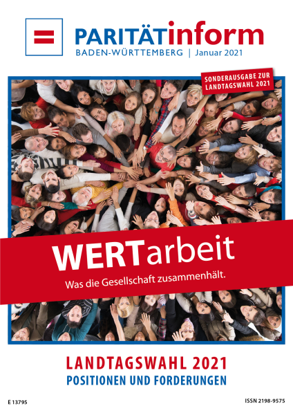 Menschen in Runde strecken Arme zur Mitte hin aus