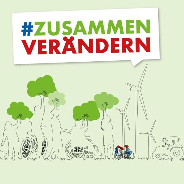 Menschen wachsen Baumkronen aus den Köpfen