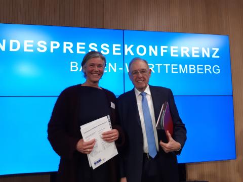 Ursel Wolfgramm und Roland Sing auf der Landespressekonferenz